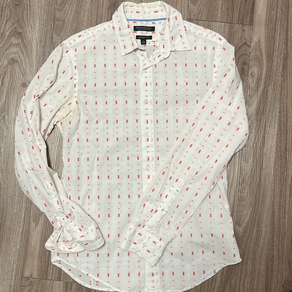Men’s Banana Republic Patterned red Dress Shirt (S)